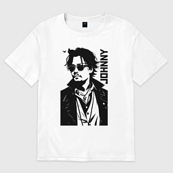 Футболка оверсайз мужская Johnny Depp - graphics, цвет: белый