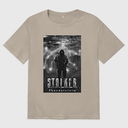 Футболка оверсайз мужская Stalker thunderstorm, цвет: миндальный