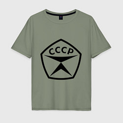 Футболка оверсайз мужская Знак качества СССР, цвет: авокадо