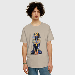 Футболка оверсайз мужская Фараон синий, цвет: миндальный — фото 2