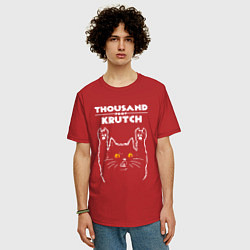 Футболка оверсайз мужская Thousand Foot Krutch rock cat, цвет: красный — фото 2