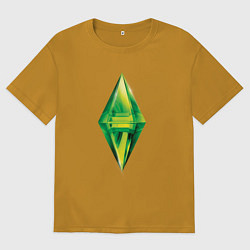 Футболка оверсайз мужская Знак персонажа Симс, цвет: горчичный