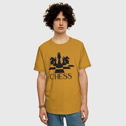 Футболка оверсайз мужская Chess play, цвет: горчичный — фото 2