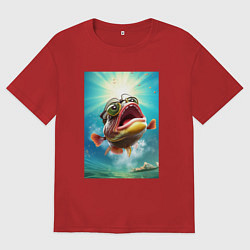 Мужская футболка оверсайз Мультяшный карп