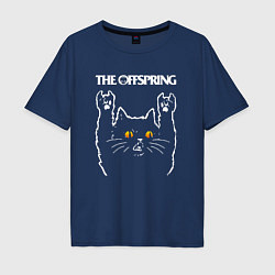 Футболка оверсайз мужская The Offspring rock cat, цвет: тёмно-синий