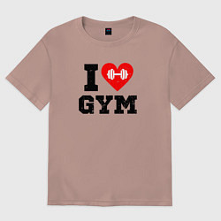 Футболка оверсайз мужская I love gym, цвет: пыльно-розовый