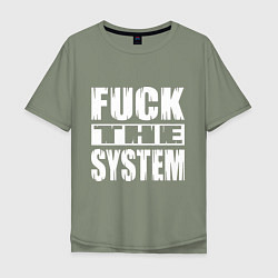 Футболка оверсайз мужская SoD - f**k the system, цвет: авокадо