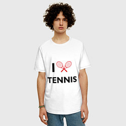 Футболка оверсайз мужская I Love Tennis, цвет: белый — фото 2