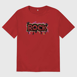 Футболка оверсайз мужская Rock graffiti, цвет: красный