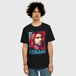 Футболка оверсайз мужская Nirvana - Kurt Cobain, цвет: черный — фото 2