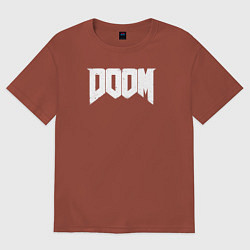 Футболка оверсайз мужская Doom nightmare mode, цвет: кирпичный