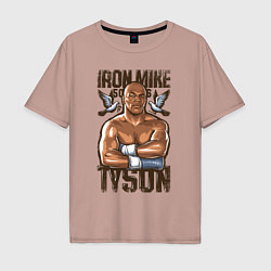 Футболка оверсайз мужская Iron Mike Tyson Железный Майк Тайсон, цвет: пыльно-розовый