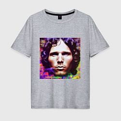 Мужская футболка оверсайз Jim Morrison Glitch 25 Digital Art