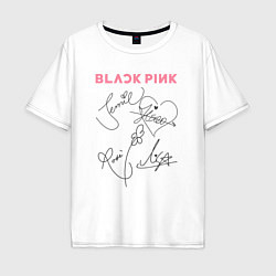 Мужская футболка оверсайз Blackpink автограф