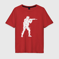 Футболка оверсайз мужская Soldier counter strike, цвет: красный