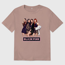 Футболка оверсайз мужская Rose Blackpink kpop, цвет: пыльно-розовый