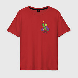 Мужская футболка оверсайз Волнистый попугай волшебник