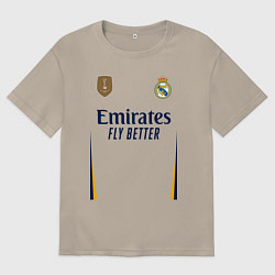 Футболка оверсайз мужская Винисиус Жуниор ФК Реал Мадрид форма 2324 домашняя, цвет: миндальный