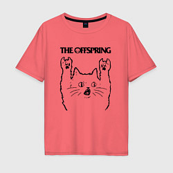 Футболка оверсайз мужская The Offspring - rock cat, цвет: коралловый