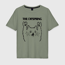 Футболка оверсайз мужская The Offspring - rock cat, цвет: авокадо