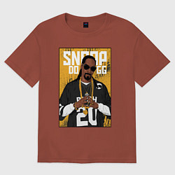 Футболка оверсайз мужская Snoop dogg с цепями, цвет: кирпичный