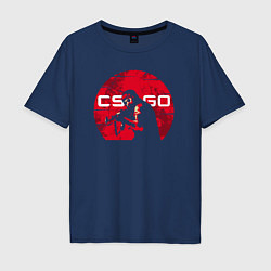 Футболка оверсайз мужская Red CSGO, цвет: тёмно-синий