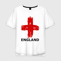 Футболка оверсайз мужская England flag, цвет: белый
