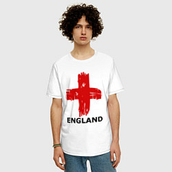 Футболка оверсайз мужская England flag, цвет: белый — фото 2