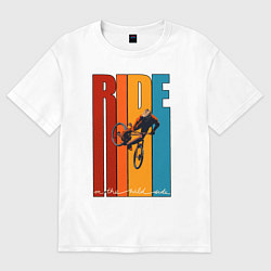 Футболка оверсайз мужская MTB - ride, цвет: белый