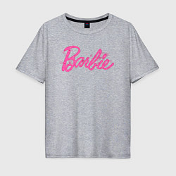 Футболка оверсайз мужская Блестящий логотип Барби, цвет: меланж