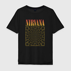 Футболка оверсайз мужская Nirvana лого, цвет: черный