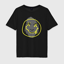 Футболка оверсайз мужская Nirvana smiling, цвет: черный