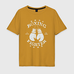 Футболка оверсайз мужская Boxing fighter, цвет: горчичный