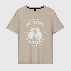 Футболка оверсайз мужская Boxing fighter, цвет: миндальный