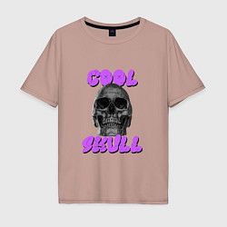 Футболка оверсайз мужская Cool Skull, цвет: пыльно-розовый