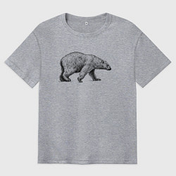 Мужская футболка оверсайз Белый медведь идет