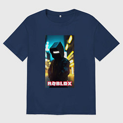 Футболка оверсайз мужская Roblox cyberpunk, цвет: тёмно-синий
