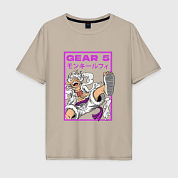 Мужская футболка оверсайз One piece - gear 5 белый