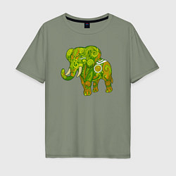 Футболка оверсайз мужская Зелёный слон, цвет: авокадо
