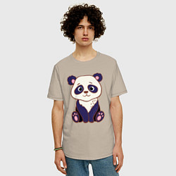 Футболка оверсайз мужская Милашка панда, цвет: миндальный — фото 2
