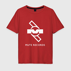 Футболка оверсайз мужская Depeche Mode Mute Records Logo, цвет: красный