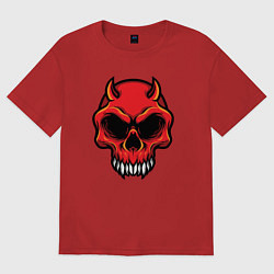 Футболка оверсайз мужская Red skull, цвет: красный