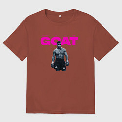 Футболка оверсайз мужская Майк Тайсон - Величайший всех времен, цвет: кирпичный