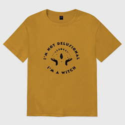 Мужская футболка оверсайз Надпись Я ведьма