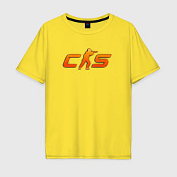 Футболка оверсайз мужская CS 2 orange logo, цвет: желтый