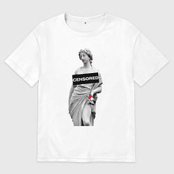 Футболка оверсайз мужская MoMo - Censored, цвет: белый