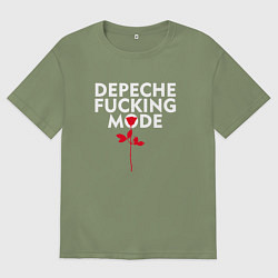 Футболка оверсайз мужская Depeche Mode - Rose mode, цвет: авокадо
