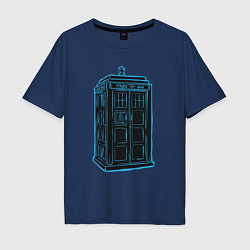 Мужская футболка оверсайз Black tardis