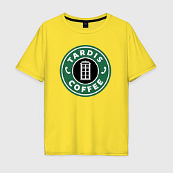Мужская футболка оверсайз Tardis coffee