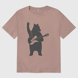 Мужская футболка оверсайз Мишка рокер